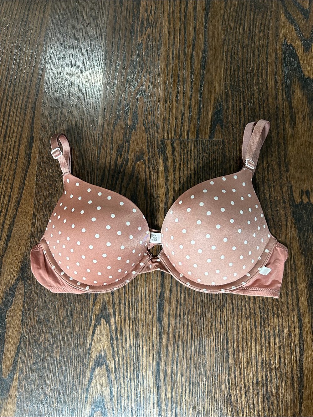 Victoria’s Secret Polka Dot Bra in Dusty Rose Nude